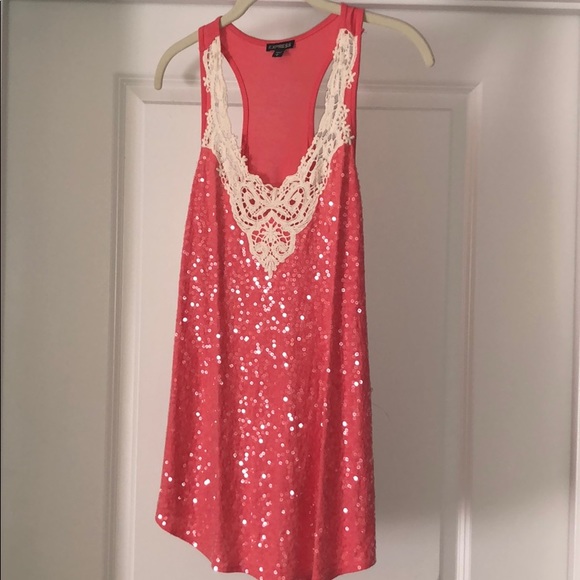 Pink sequin express tank - Picture 3 of 5